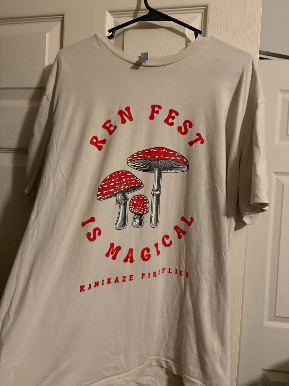 Ren Fest Is Magical Mushroom Graphic Tee - Cream & Red